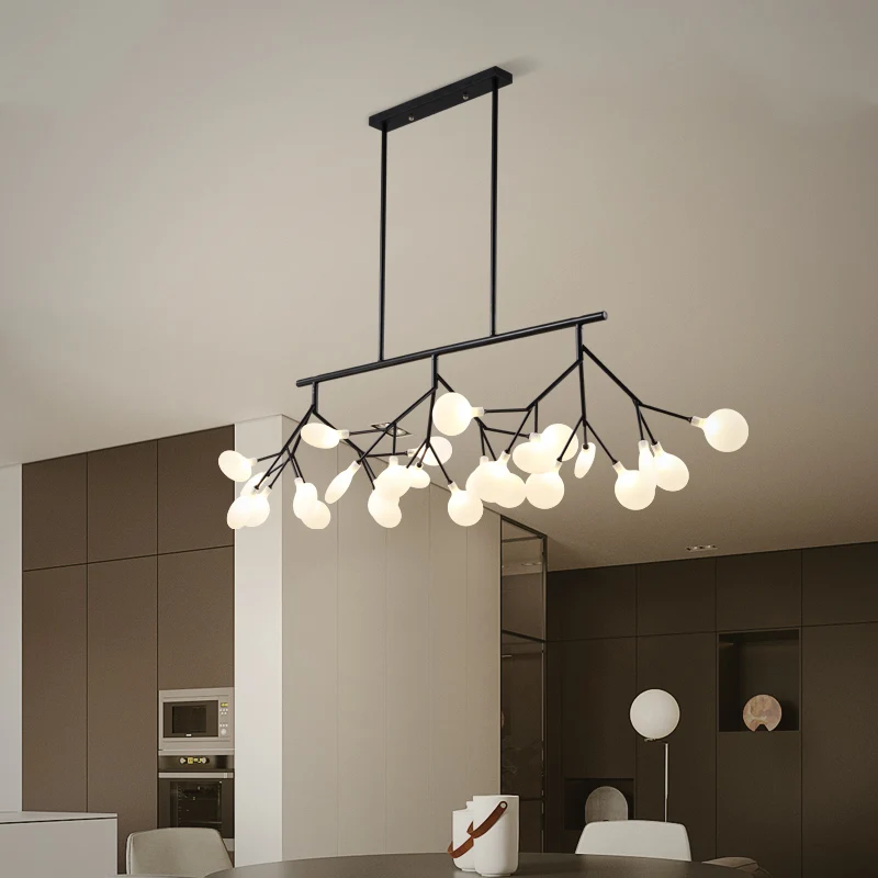 Светодиодный ная прямоугольная люстра из стекла в виде ветвей дерева освещение