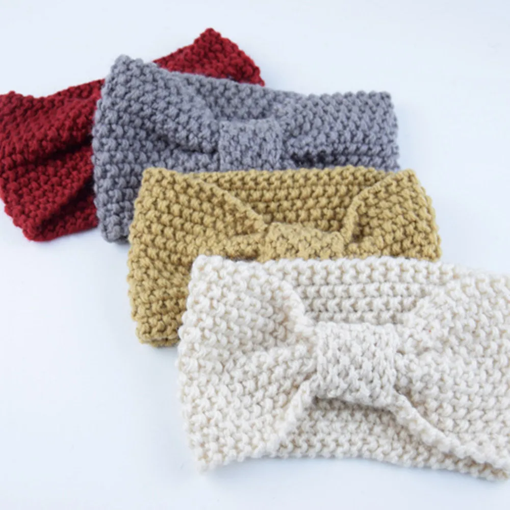 Женская вязаная повязка на голову с бантом тюрбан|hair band accessories|knot turbanknitted head wrap |