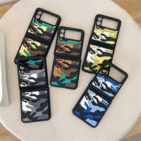 z flip 3 case 3d emboss silicon phone case for samsung galaxy z flip 3 5g flip3 fashion camouflage back cover for z flip 3 cases