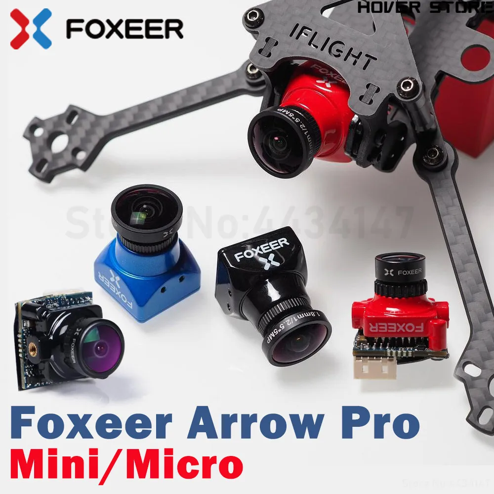 Высококачественный Foxeer Arrow Mini/standard/Micro Pro PAL FPV камера 1,8/2,1 мм с OSD черный/синий/красный для FPV RC Дрон