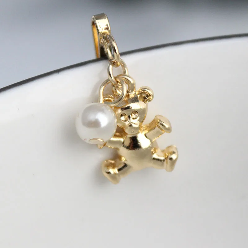 Женская заколка для волос золотистого цвета с жемчугом и медведем 2020 | Украшения