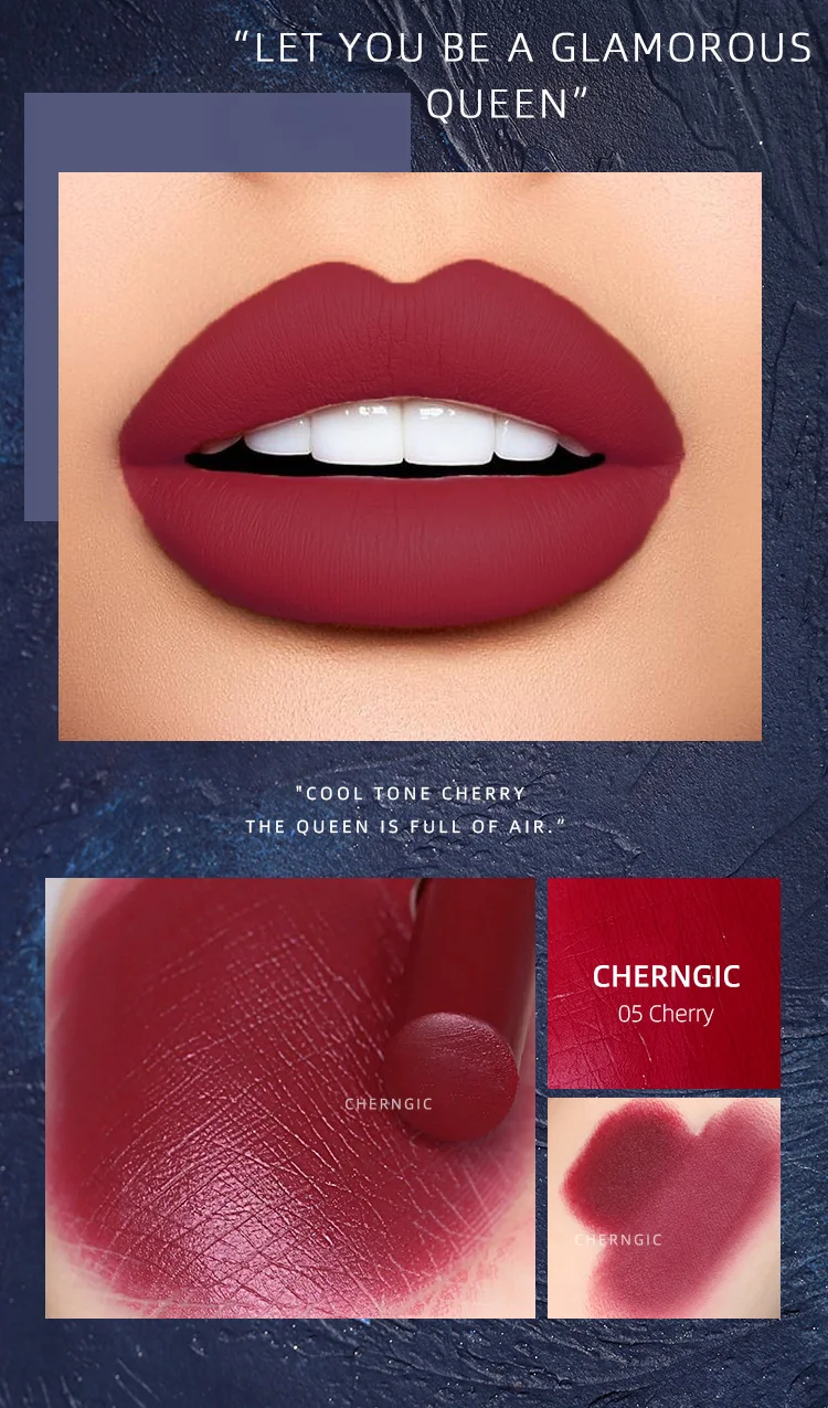 CHERNGIC, набор матовых помад, водостойкая матовая губная помада, губная помада, косметическая, стойкая, красная, коричневая, матовая помада, макияж, набор