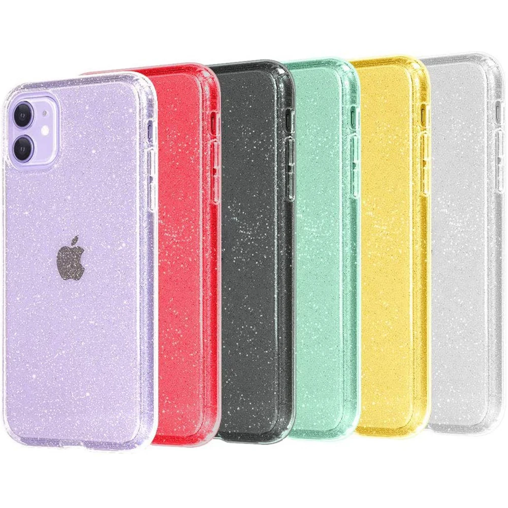 Блестящий Прозрачный чехол для iPhone 13 11 Pro Max 12 Mini 11Pro 13Pro XS X XR 7 8 Plus SE 2020 | Мобильные