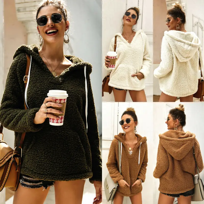 Модная новинка Женская Теплая Флисовая Меховая куртка пальто осенне-зимняя