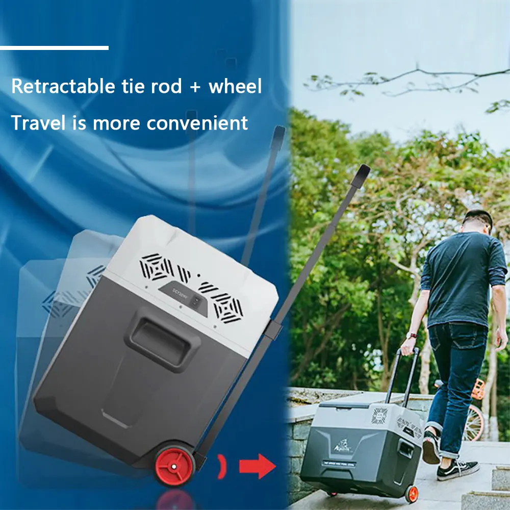 

12V/24V/220V 30L Car Freezer Auto Portable Refrigerator With Wheel And Pull Rod For Car/Home