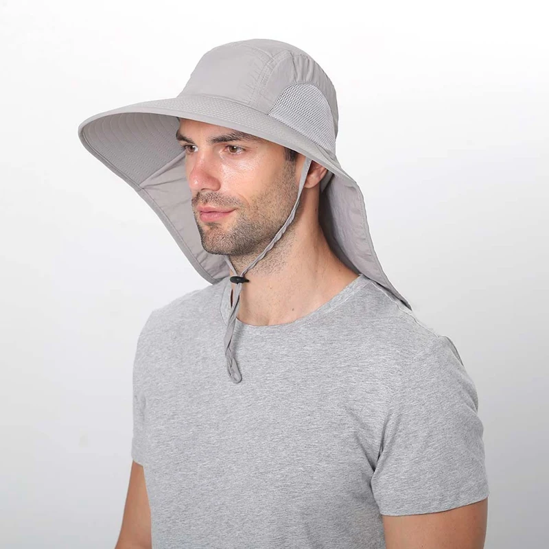 

Wonderful! Outdoor Fishing Flap Cap Wide Brim Sunshade Foldable Mesh Sweatband Neck Cover Bucket Hat Sportswear Accessories