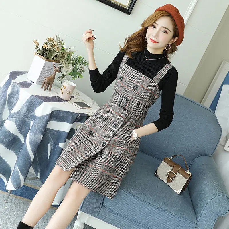 

Женский комплект из двух предметов, элегантный свитер с длинным рукавом и платье, модель J4 на осень и зиму, 2022