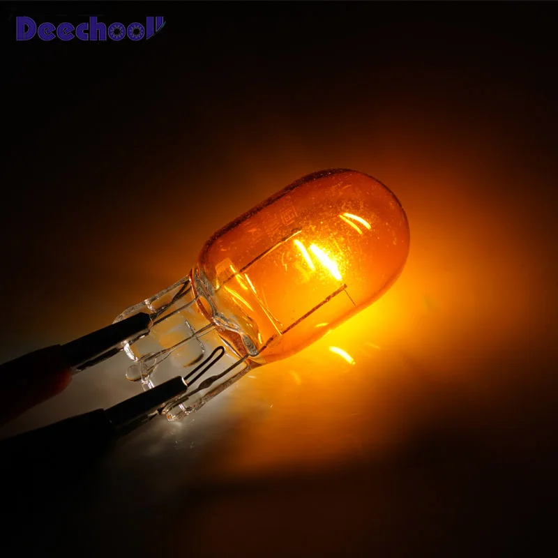 Halogen-amber 2 шт. ошибок T20 автомобиля 7440 7443 Светодиодный лампочки Canbus T15 W16W светодиодный 1156 1157 светодиодный для тормозной системы обратного светильник Габаритные огни 12В - Испускаемый цвет: Halogen-amber