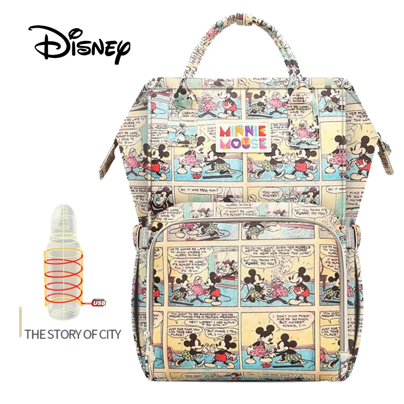Disney USB пеленки сумка рюкзак мумия Материнство/подгузник мешок. Детская сумка, дорожная сумка для кормления с Микки Маусом. Сумка для ухода за ребенком. Водонепроницаемая сумка - Цвет: 4