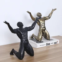 shouting statues resin figurines geometric sculpture simple movement people cafe decoration home accessories abstract sculpture