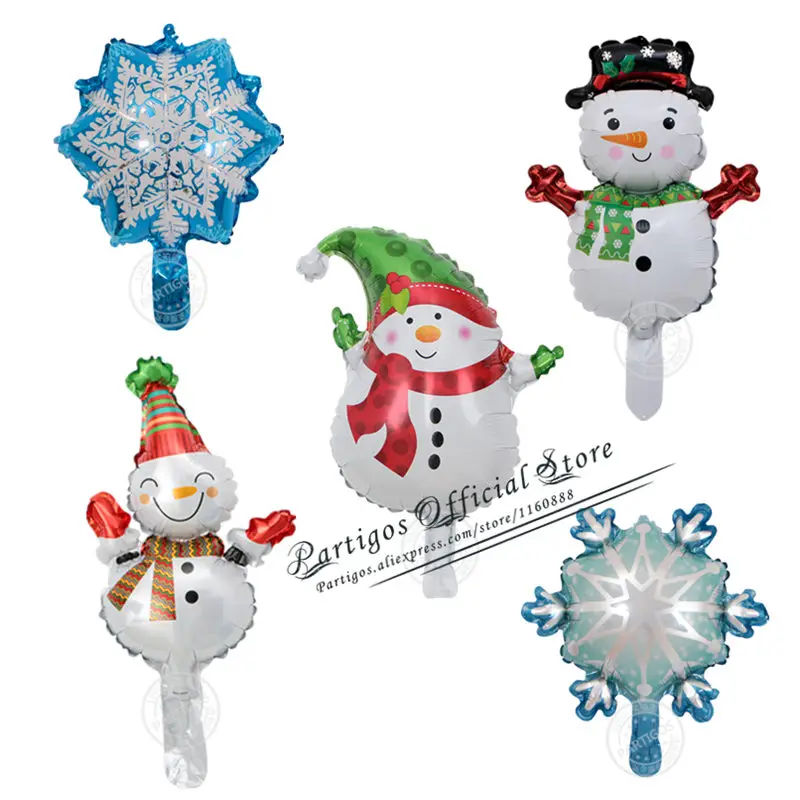 5pcs mini snow Мини шары для рождественской вечеринки Санта Клаус фольгированный баллон из гелий глобс рождественские шарики с колокольчиками Рождественские шары Декор рождественские принадлежности - Цвет: 5pcs mini snow