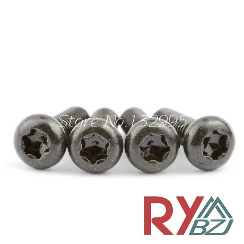 Углеродистая сталь круглая головка Torx Винт черный цвет M1.6 M2 M2.5 M3 M4 ISO14583 круглая головка шесть кулачковые винты