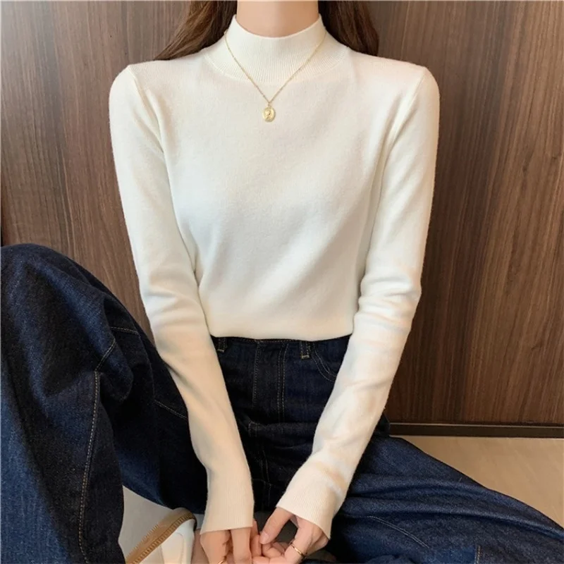 

Women's Wool Sweater Autumn New Half Turtleneck Base