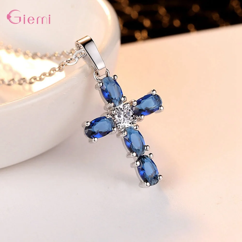 

Ожерелье из стерлингового серебра 925 пробы с подвеской в виде креста