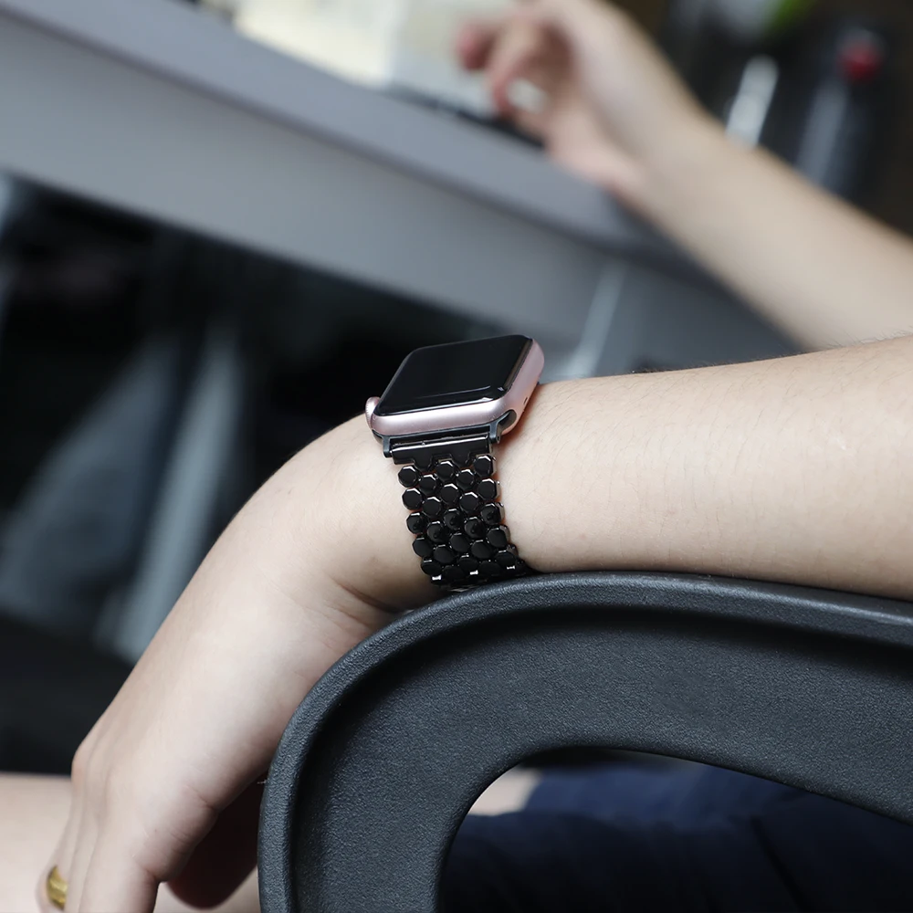 Ремешок из нержавеющей стали для Apple Watch 6 Band 44 мм 40 звеньевой браслет Iwatch 42 38 series se 5