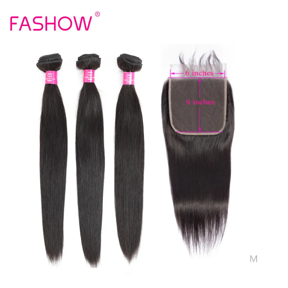 Fashow индийские человеческие волосы 3 шт. пряпряди с застежкой 6 × швейцарские