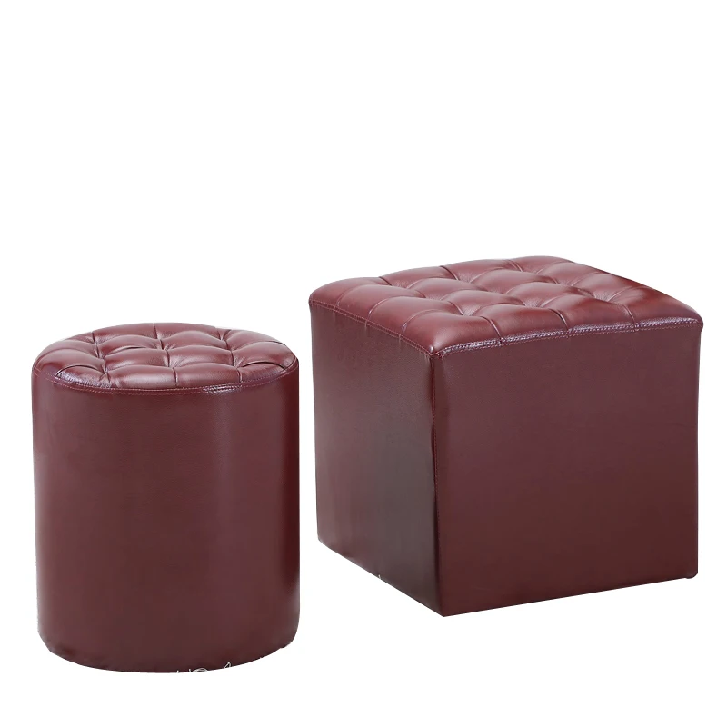 Антикварный диван-табурет из натуральной кожи домашний табурет для гостиной