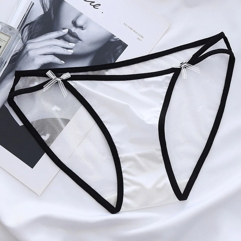 

2PCS Lace Panties Cotton Panties Mid-Waist Briefs Breathable Briefs Cotton Stitching Color Underwear Japan Style Sexy Lingeries
