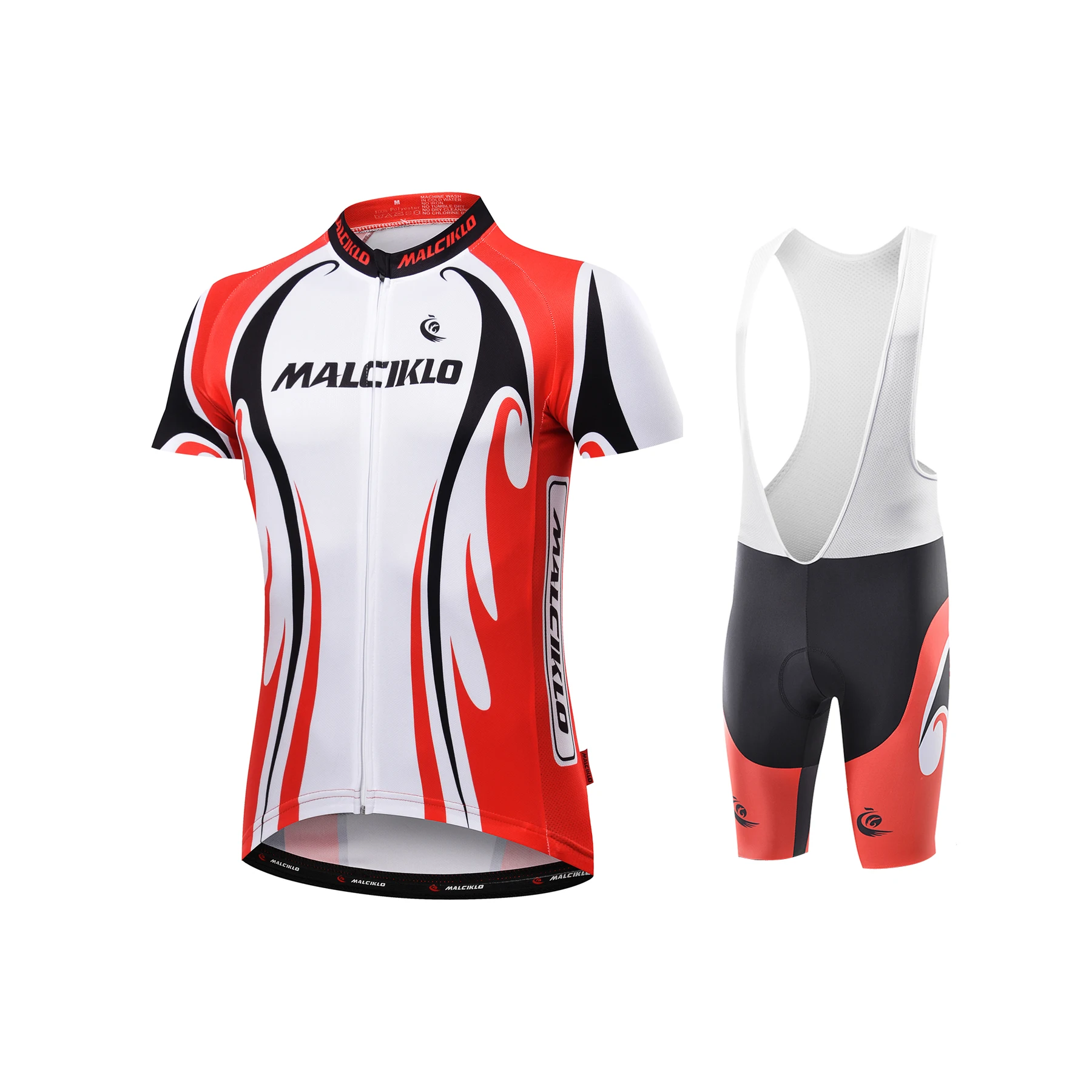 

Malciklo Men's Short Sleeve Cycling Jersey with Bib Shorts Summer Elastane Size Bike Jersey Tights Padded Shorts / Chamois Ana