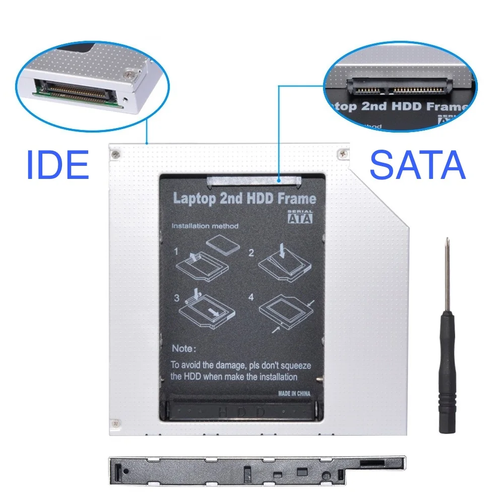 2nd IDE to SATA HDD SSD Hard Drive Optical Caddy Frame Adapter for HP Pavilion DV2000 DV6526 DV6000 DV6700 DV6800 DV6900 DV9000 images - 6