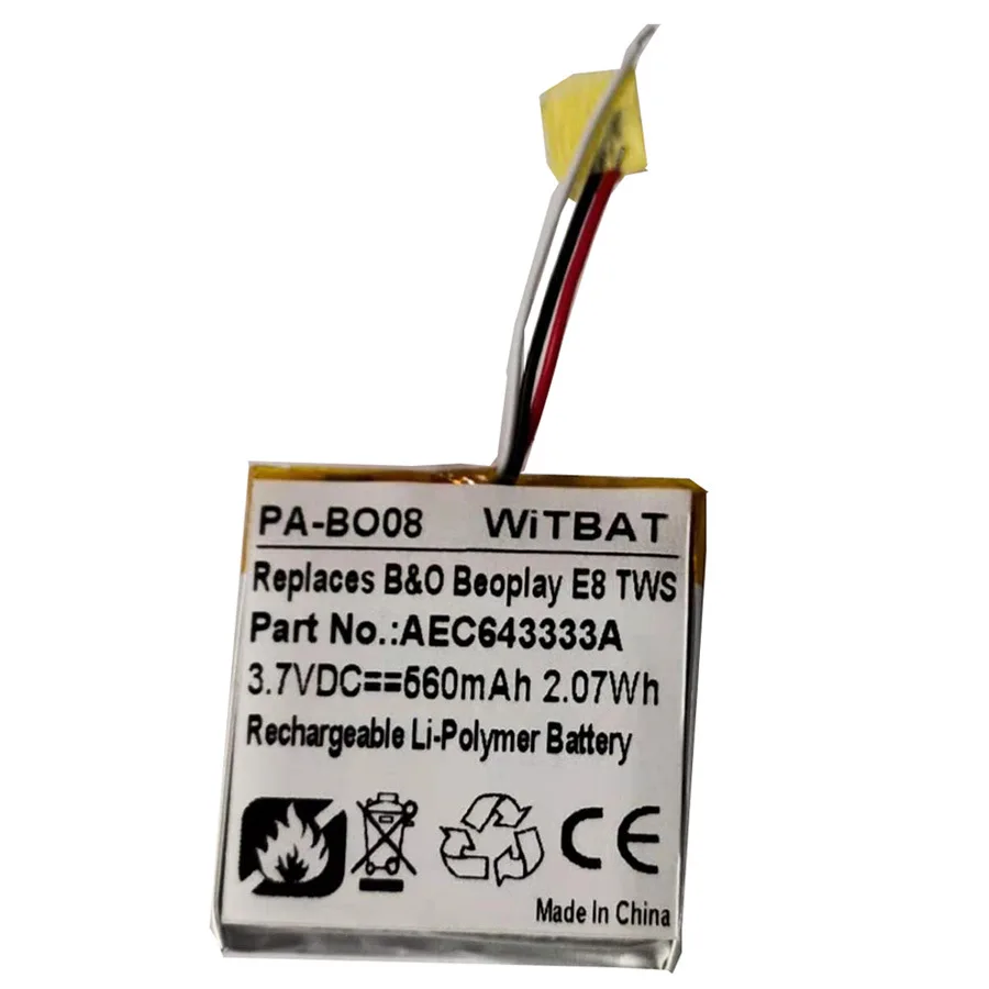 TTVXO Аккумулятор для 560 мАч B &amp O Beoplay E8 TWS Bluetooth гарнитура аккумулятор AEC643333A |