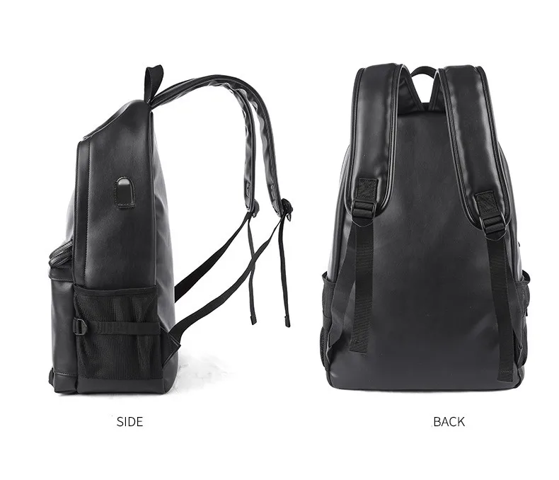 Мужской кожаный рюкзак с usb-зарядкой, противоугонная сумка, рюкзак Mochila, большой школьный рюкзак для мальчика, дорожная сумка, школьный рюкзак, черный рюкзак