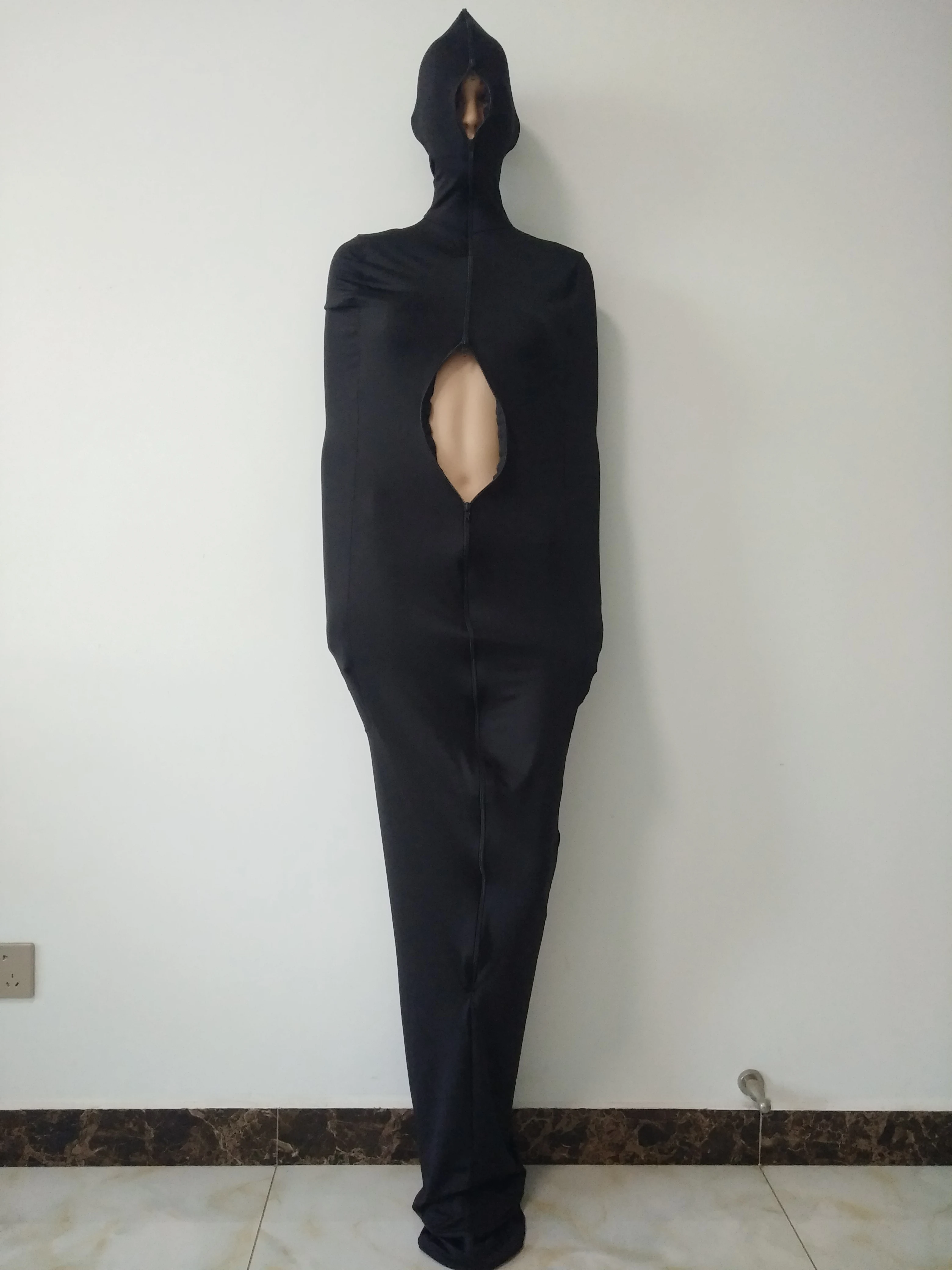 Унисекс костюм для мамы черный спандекс Наряд Костюмы унисекс спальный мешок с