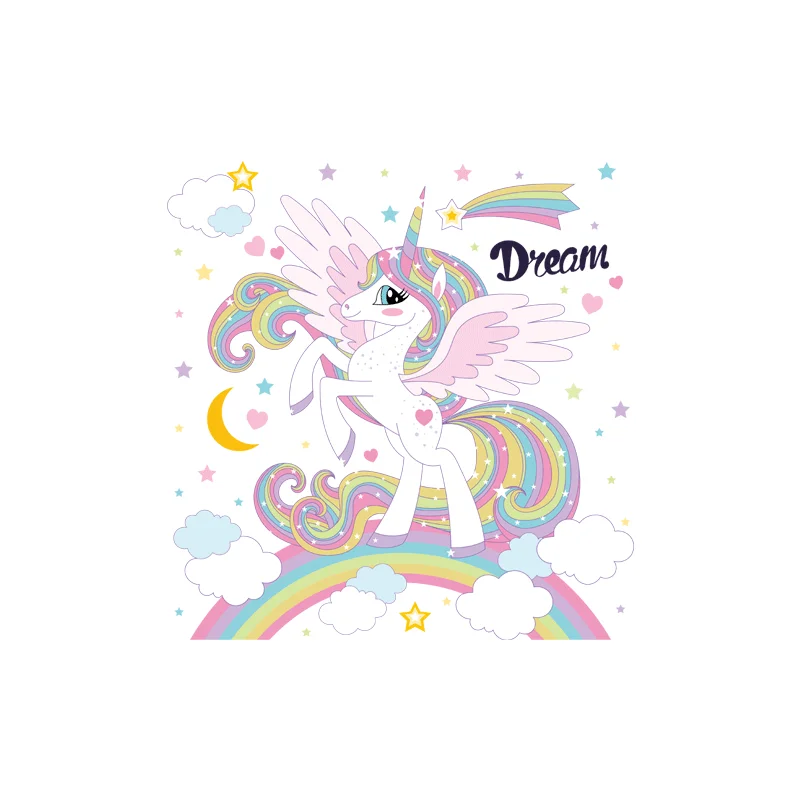 1 шт. хит продаж мультяшная лошадь с животными термопереводная наклейка Единорог