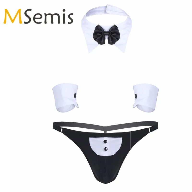 Гей купальники мужские экзотическое нижнее белье костюм дворецкий официант