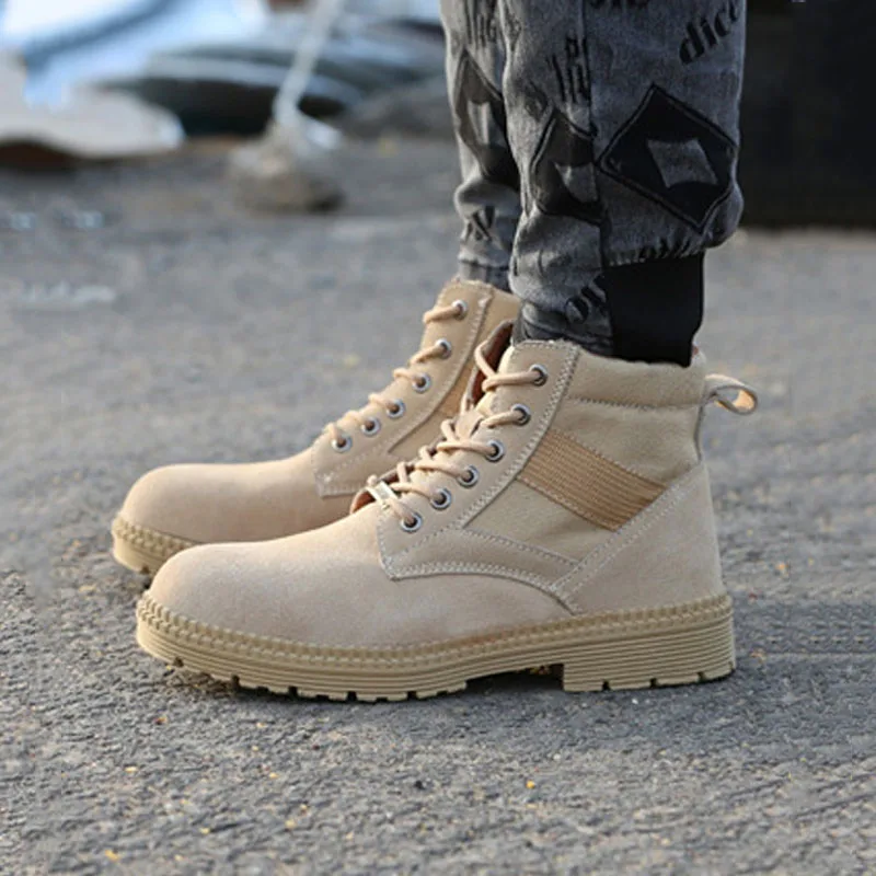 Защитные ботинки ботильоны мужские безопасные рабочие неразрывная обувь со