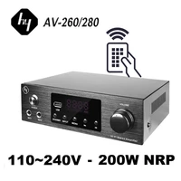 hy av260 280 high power amplifier audio fiber coaxial bluetooth usb fm microphone hdmi hifi lossless sound quality ac110 240v