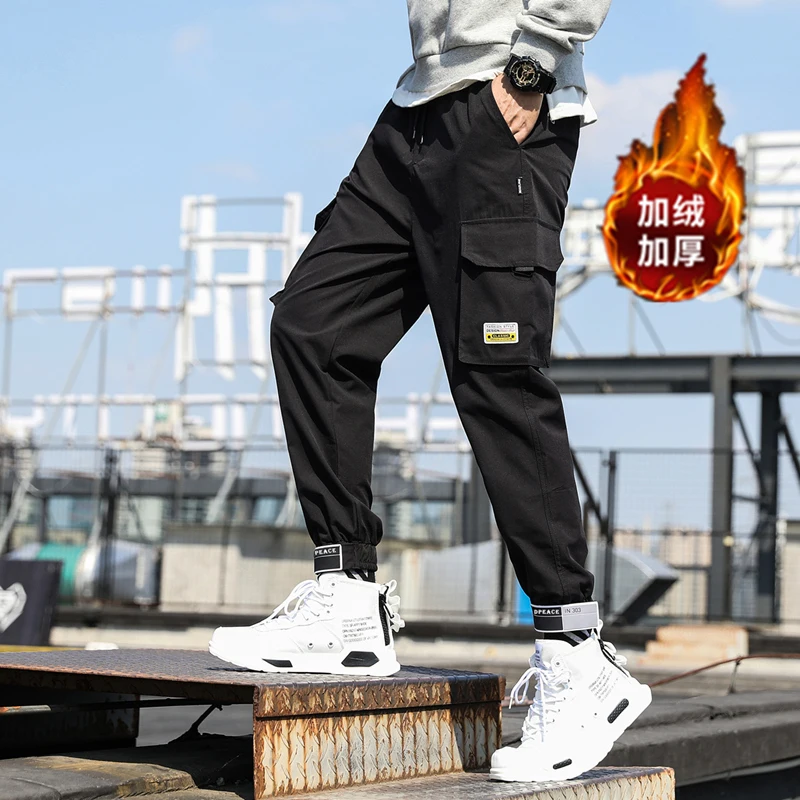 

Add fleece and thicken winter warm men's pants and overalls add fleece