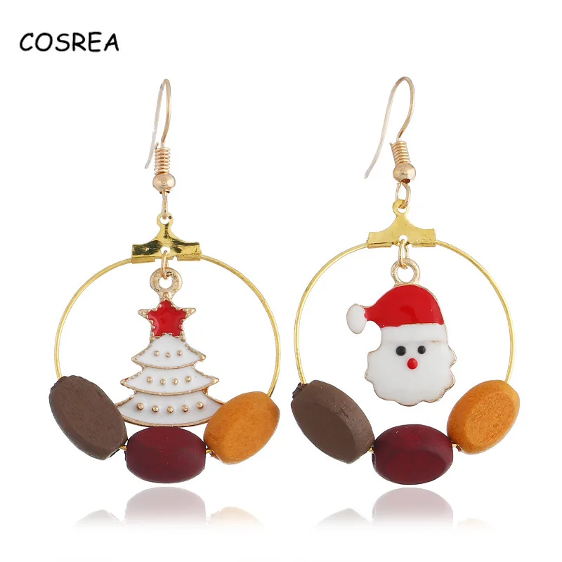 Женские серьги с эмалью в виде Санта Клауса снеговика | Тематическая одежда и