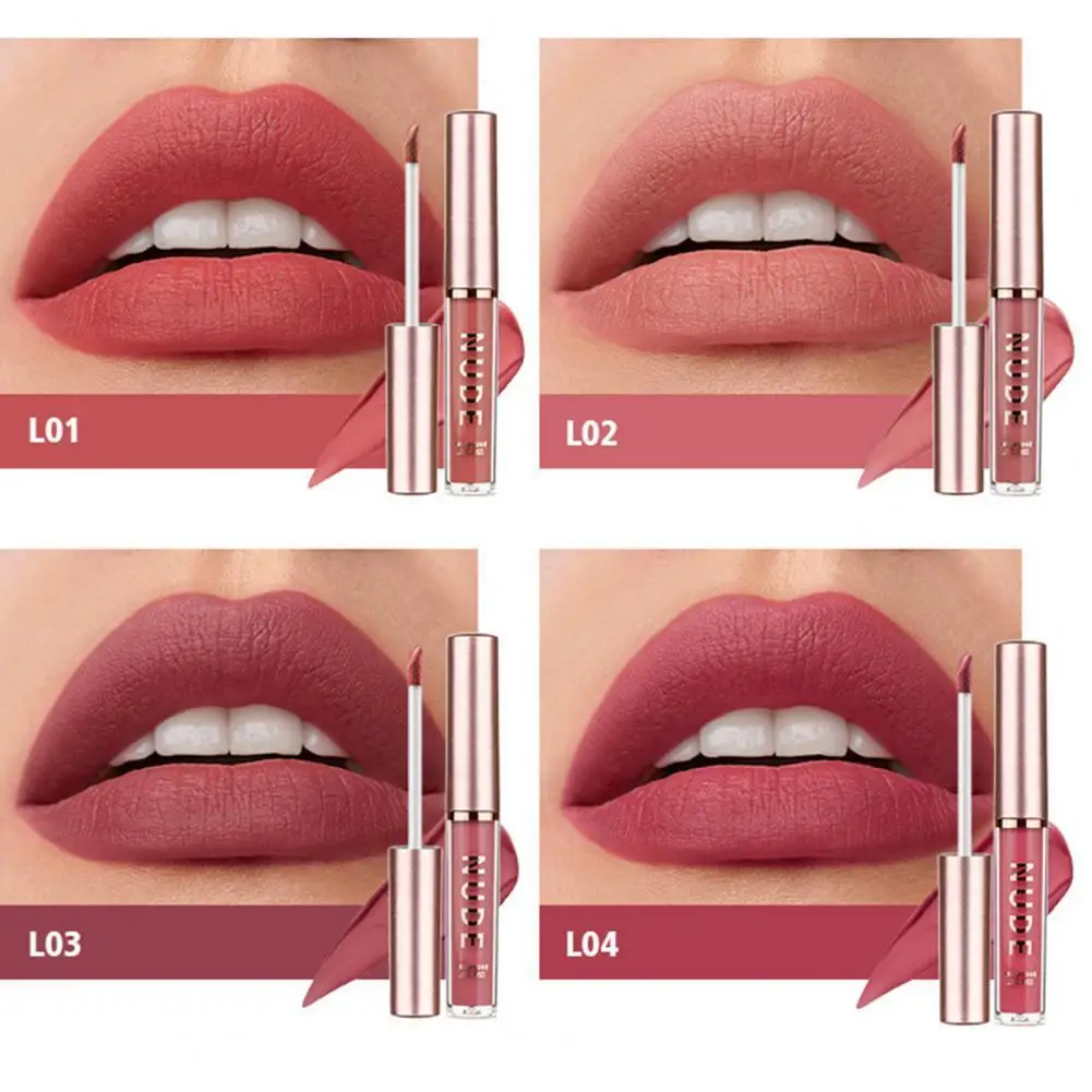 

4Pcs/Set 4g/Pc Lip Glaze Practical Long Lasting Beautiful Makeup Lipstick for Daily Usage