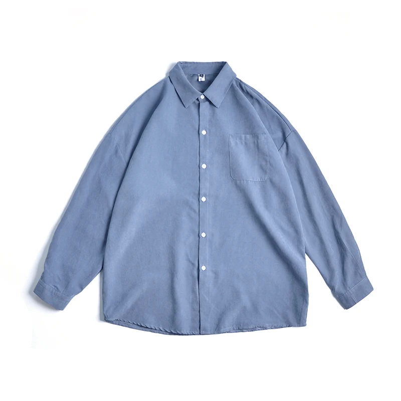 

Men Shirt Solid Oversize Simple Man Clothes BF Couples Fashion All-match Ins Chic Soft Streetwear Comfortable Unisex Koren Style