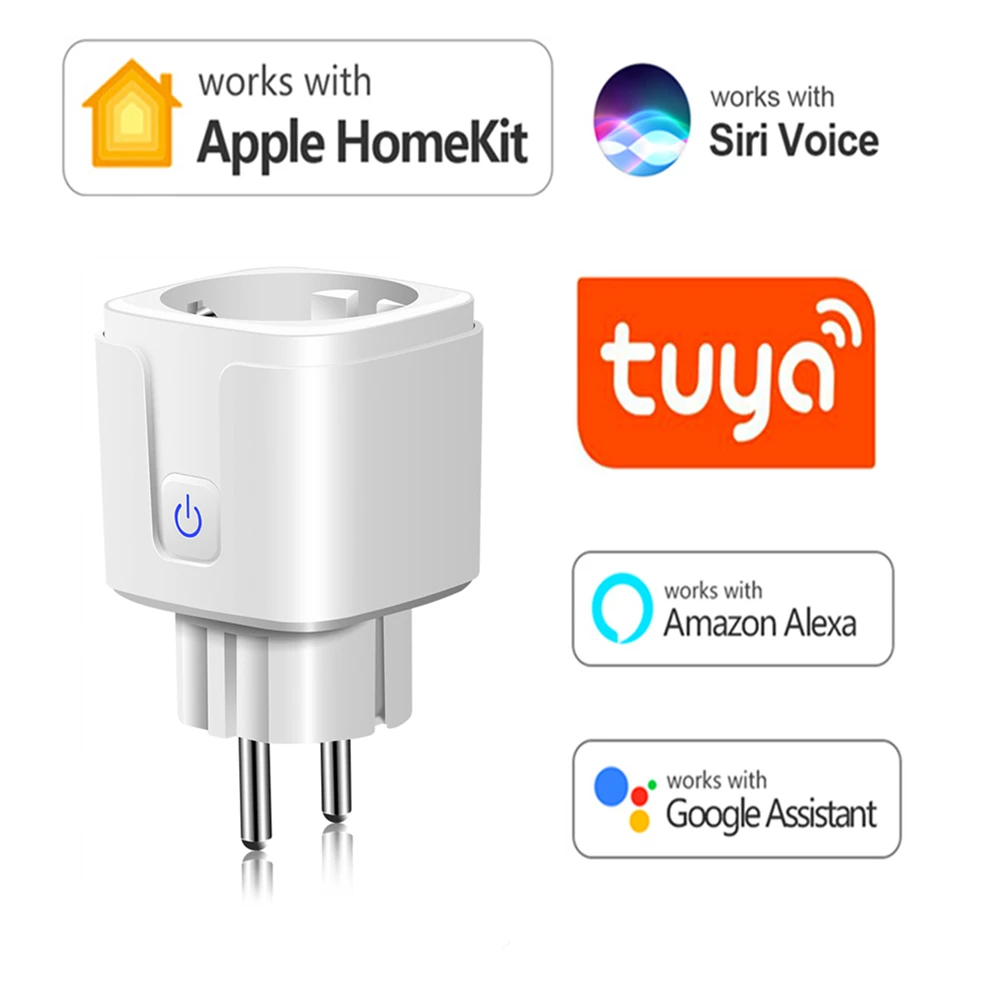 "Умный дом" Apple Homekit/Tuya смарт розетка и Штепсель по стандарту ЕС 16A Wi Fi