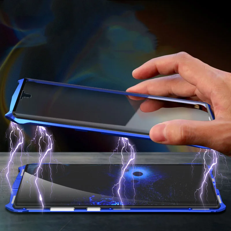 Магнитный чехол для samsung Galaxy Note10 Plus 5G, прозрачный металлический стеклянный магнит, защитный чехол для samsung note 10 360