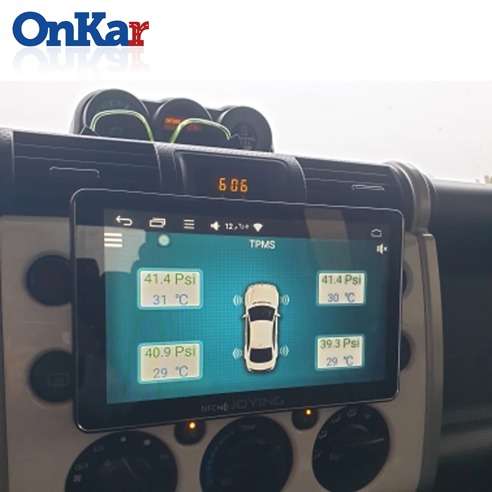 ONKAR Android USB система мониторинга давления в шинах подключи и играй автомобильный dvd-плеер gps навигация с 4 внутренними датчиками USB TPMS