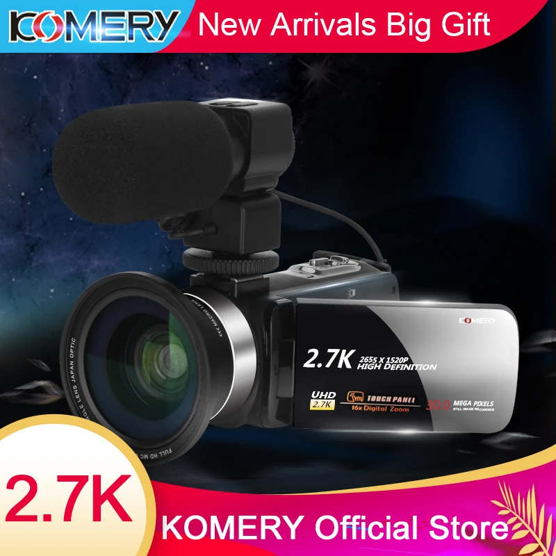Новые поступления видеокамера KOMERY 3 0 дюймовый IPS HD сенсорный экран настоящие 2 7 K