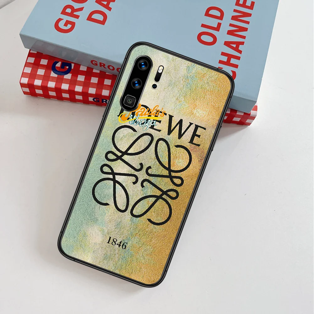 

Loewee Fashion Luxury Brand Phone Case For Huawei P Mate Smart 10 20 30 40 Lite Z 2019 Pro black Back Tpu Cover Luxury Hoesjes