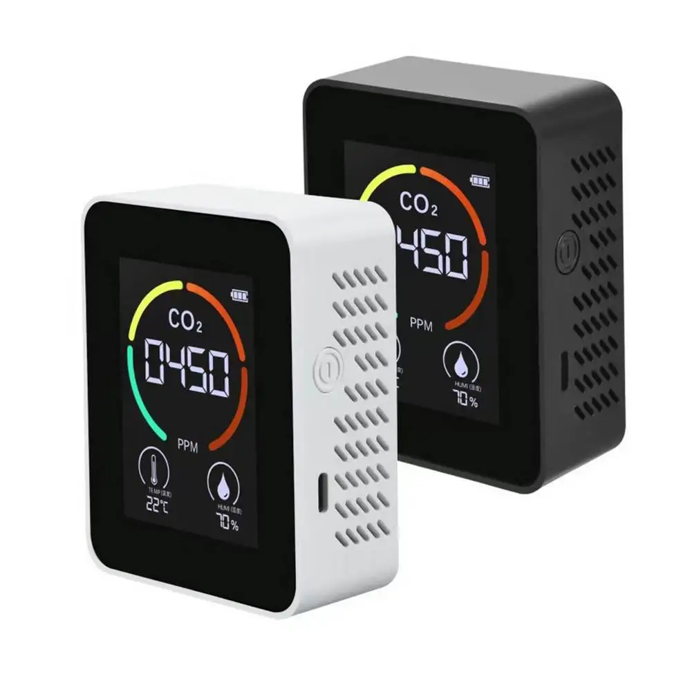 

3 In1 CO2 Meter Digital Temperature Humidity Sensor Tester Air Quality Monitor Semiconductor Sensor Carbon Dioxide Detector ABS