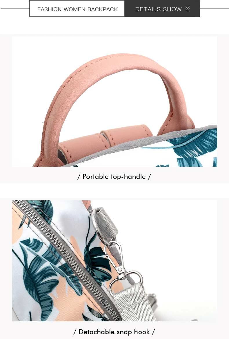 Women Backpack Flower Printing School Backpacks For Teenage Girls Nylon Bookbags Lady Daily Travel sac Shoulder Bags XA511H