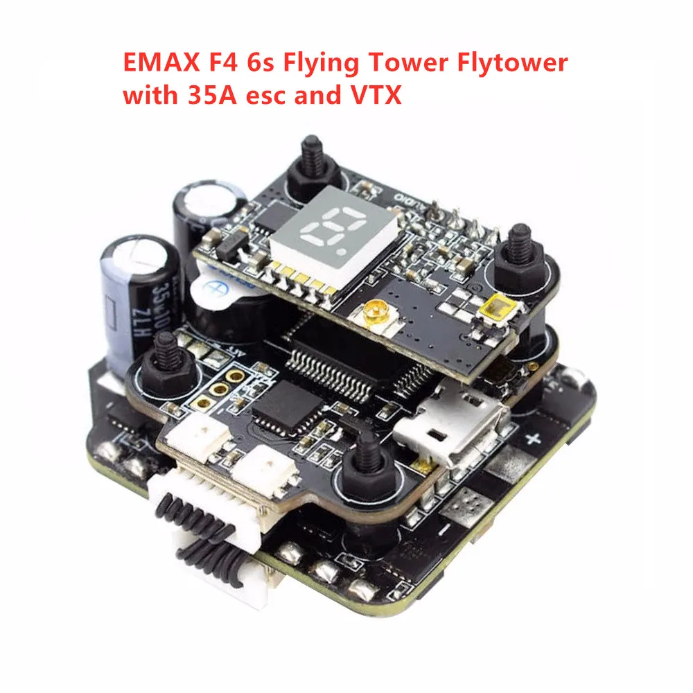 

EMAX F4 35A Летающая башня Flytower 4 в 1 OSD VTX Mini Magnum 2-F4 BLHELI32 35amp 6S Контроллер полета RC DIY гоночный Дрон самолет