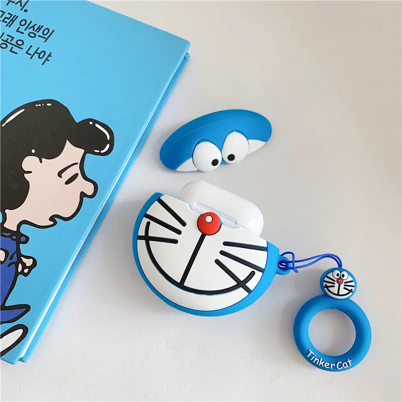 Высококачественный японский милый мультяшный чехол для наушников Doraemon Cat для Apple Airpods 1/2 3 Pro, силиконовый защитный чехол для наушников