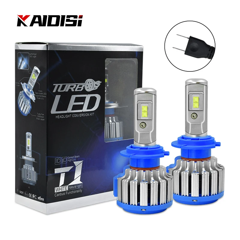 

2Pcs T1 LED H1 H3 H4 H7 H11 H13 9004 9005 9006 880 Car Headlights Auto Double Lamp 35W 8000LM Automobile Moto Bulb Accessories