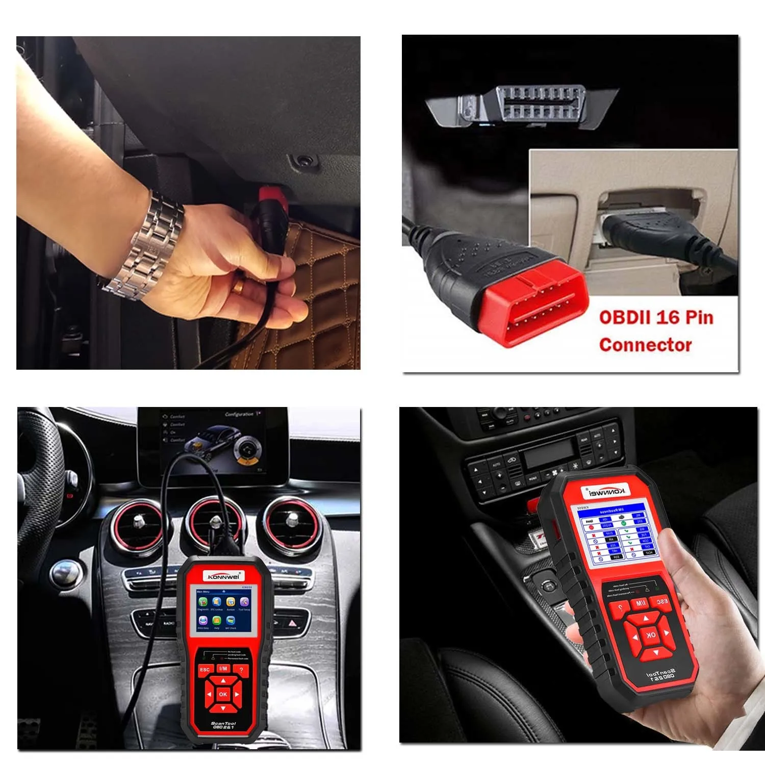 KONNWEI KW850 автоматический диагностический сканер универсальный Obd2 автомобильный диагностический инструмент автомобильный код считыватель программный сканер