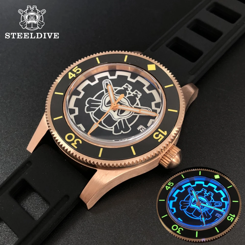Часы Steeldive Diver Shark 300 м автоматические часы для дайвинга с сапфировым стеклом C3