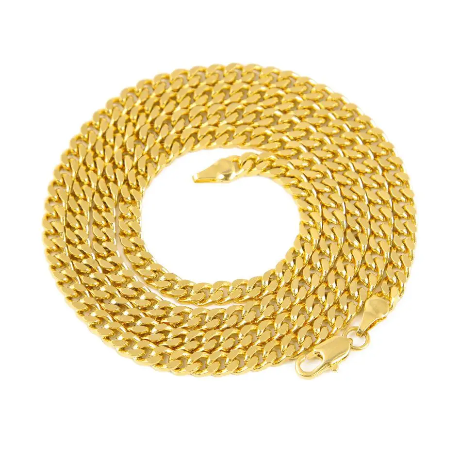 

3mm 18" 24" Silver Gold Color Stainless Steel Link Choker Necklace Men's Hip Hop Miami Cuban Chain Hip Hop Jewelry For Women