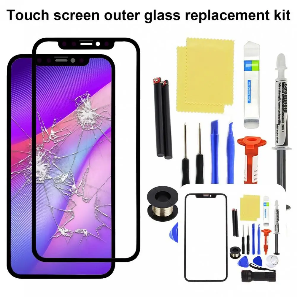 

Легкий практичный комплект инструментов для ремонта переднего внешнего экрана, надежный сенсорный экран телефона из закаленного стекла