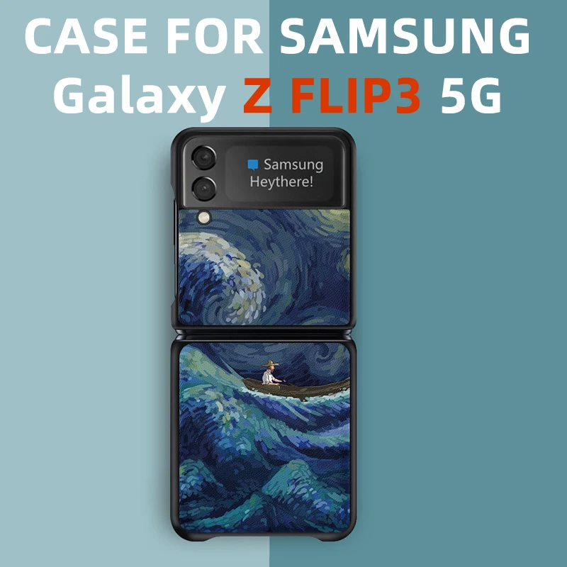 

For Samsung Galaxy Z Flip3 Case, New Z Flip 3 case Leather Pattern Phone Case